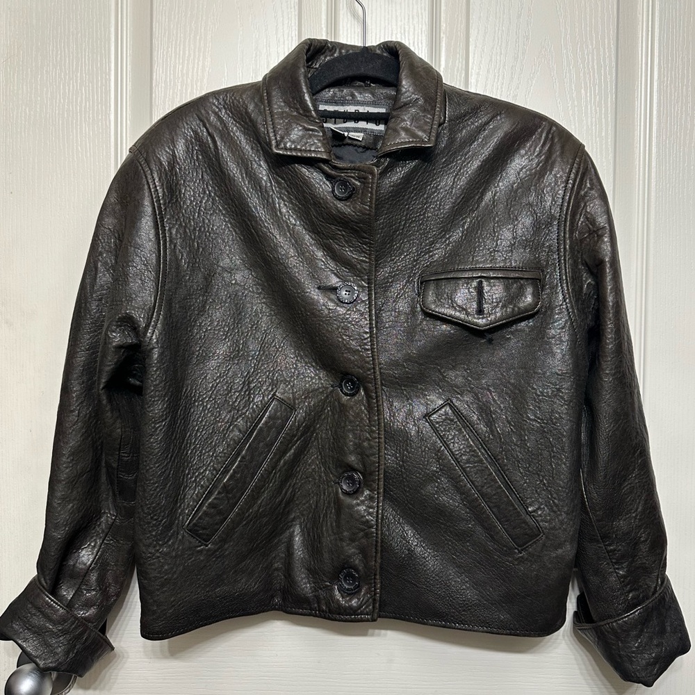 Siena Studio Dark Brown Leather Button-Front Jacket - Picture 3 of 14